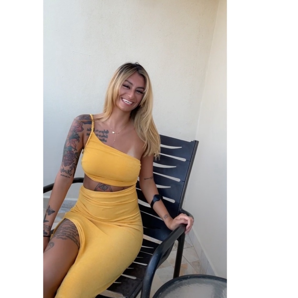Asymmetrical Yellow Dress